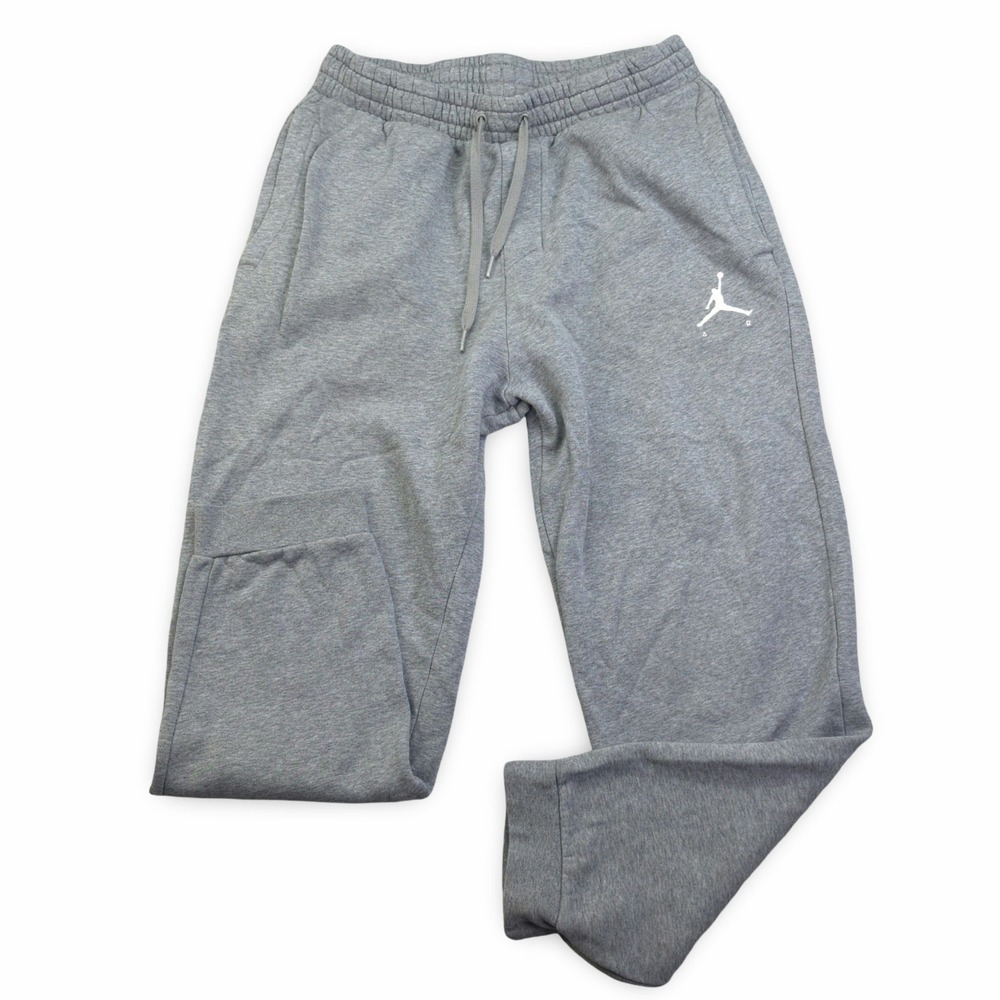 Air Jordan Joggers Mens Medium Gray Jumpman Fleece Sweatpants Nike Cuffed Pants